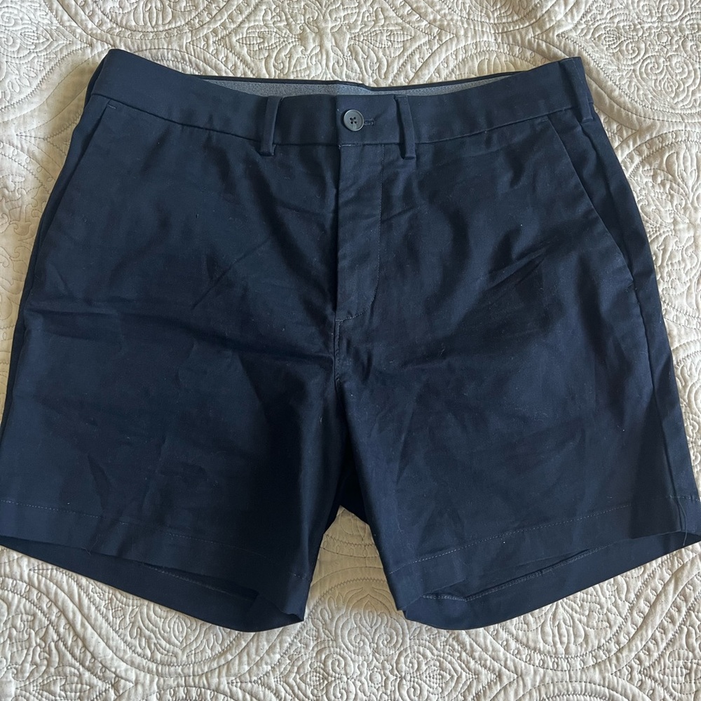 Express Dark Blue Flat Front Shorts